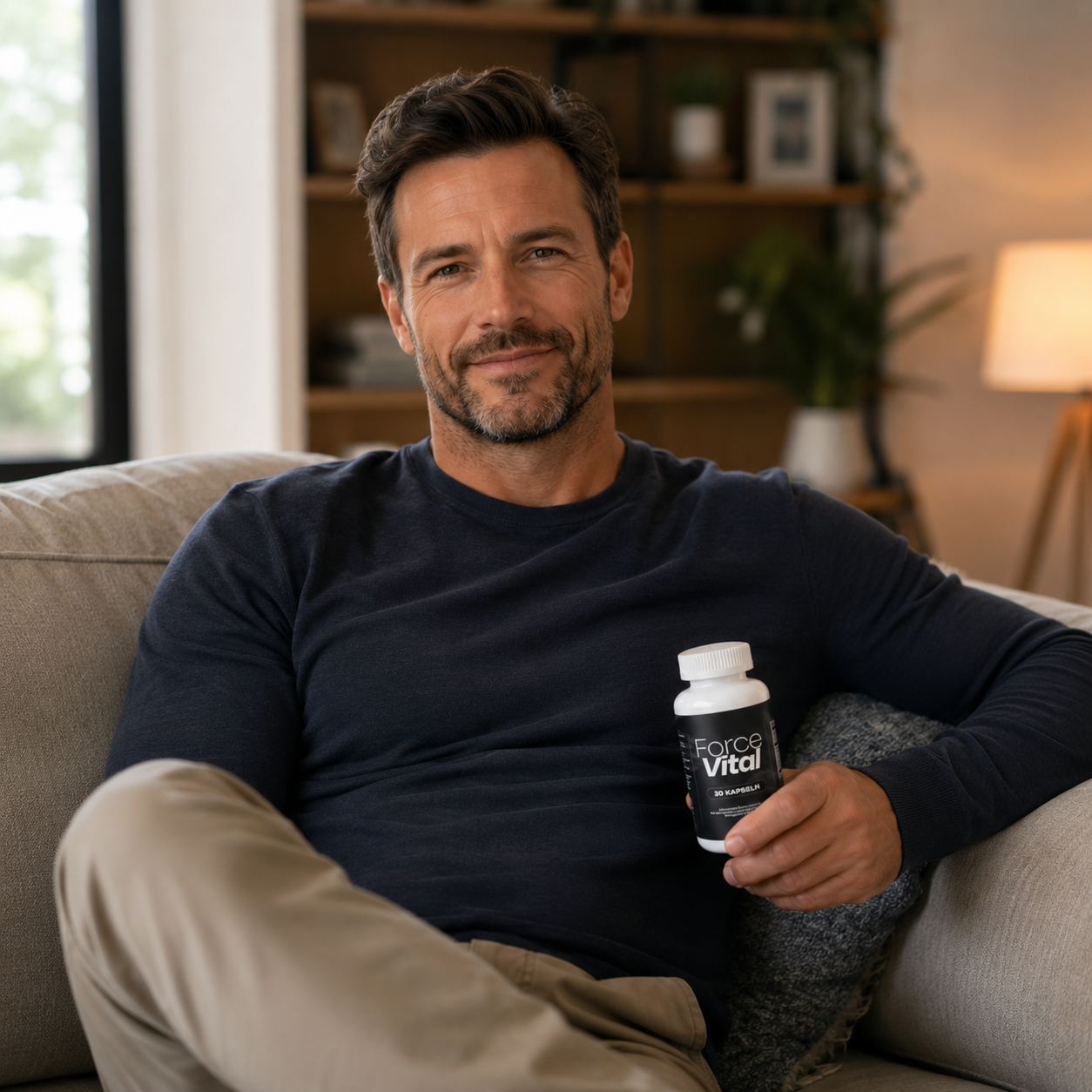 Mann entspannt zu Hause mit ForceVital