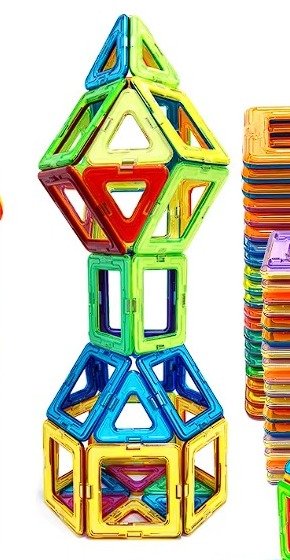 Magnetic building blocks geometric tower